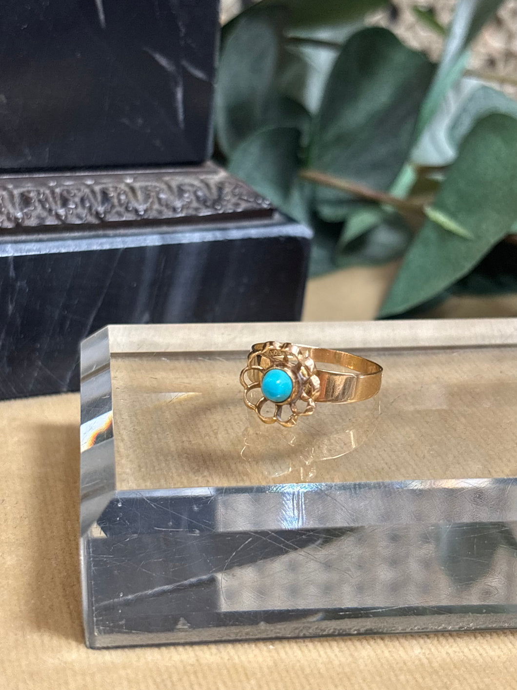 Turkosring, 18k guld. Alton 1969
