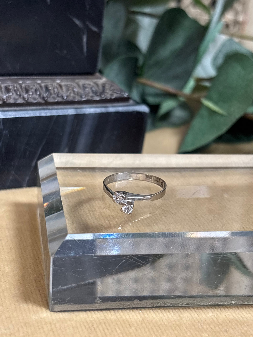 Syskonring, 18k vitguld. Diamanter 0,14ct